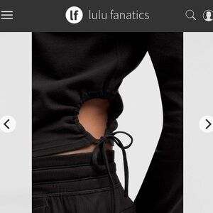 NWT Lululemon Cinched Cut-Outs Cotton Long-Sleeve Shirt Sz Large Black